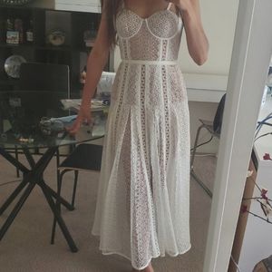 NWT Self Portrait lace panel midi dress